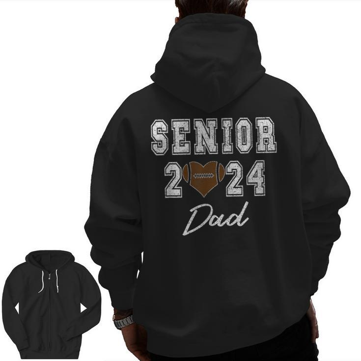 Retro Matching Family Football Class Of 2024 Dad Zip Up Hoodie Back Print