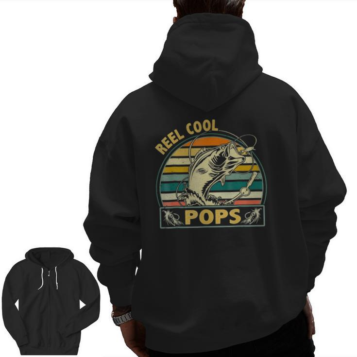 Retro Vintage Reel Cool Pops For Father's Day Zip Up Hoodie Back Print