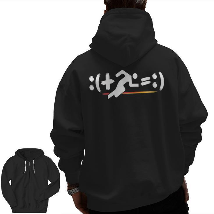 Running Math Equation With Math Symbols For Runners Zip Up Hoodie Back Print