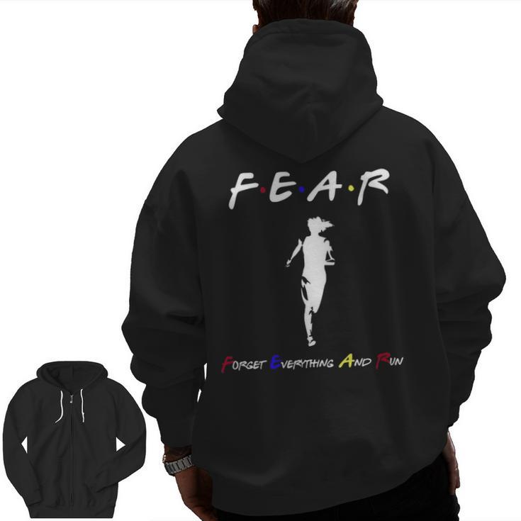 Running Runner Fear Forget Everything And Run Zip Up Hoodie Back Print