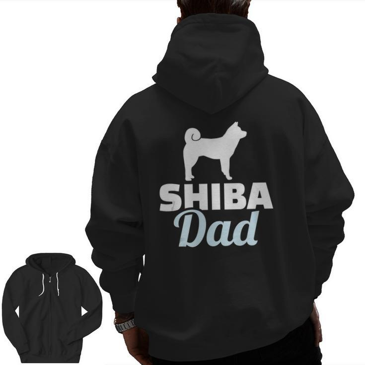 Shiba Dad Japanese Shiba Inu Zip Up Hoodie Back Print