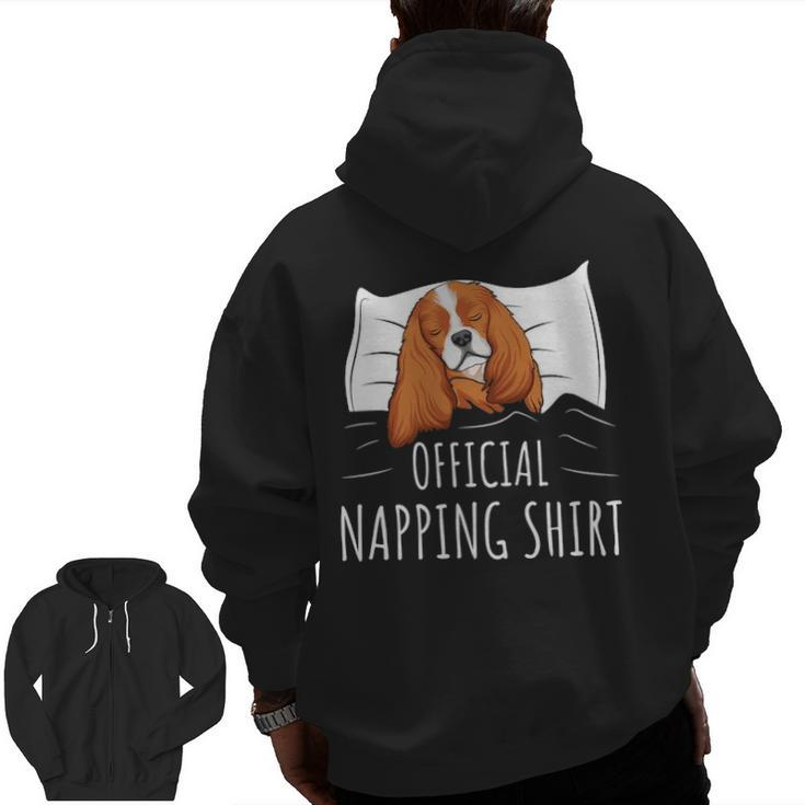 Sleeping Cavalier King Charles Spaniel Dog Official Napping T Zip Up Hoodie Back Print