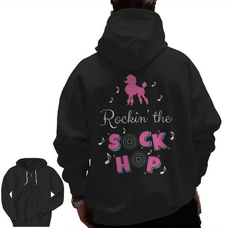 Sock Hop Costume Pink Poodle Zip Up Hoodie Back Print