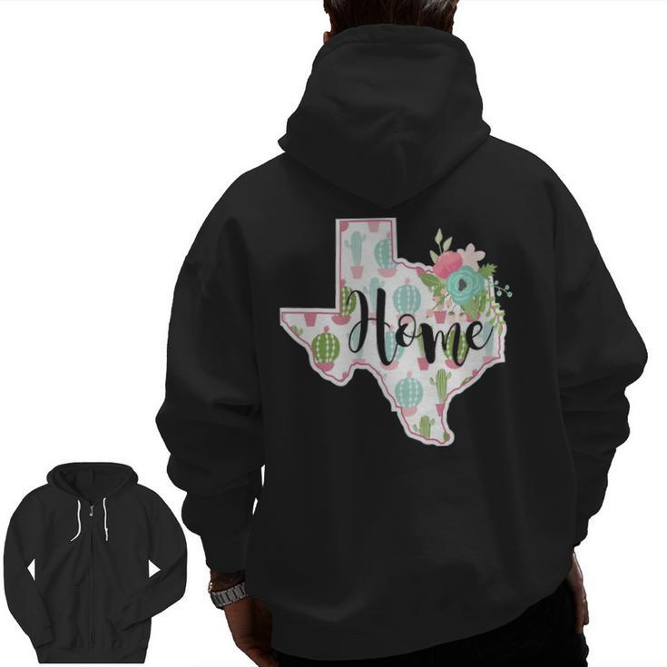 Texas Home Cactus Zip Up Hoodie Back Print