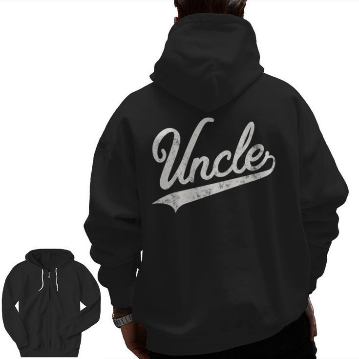 Uncle Vintage Retro Style Father’S Day For Papa Uncle Zip Up Hoodie Back Print