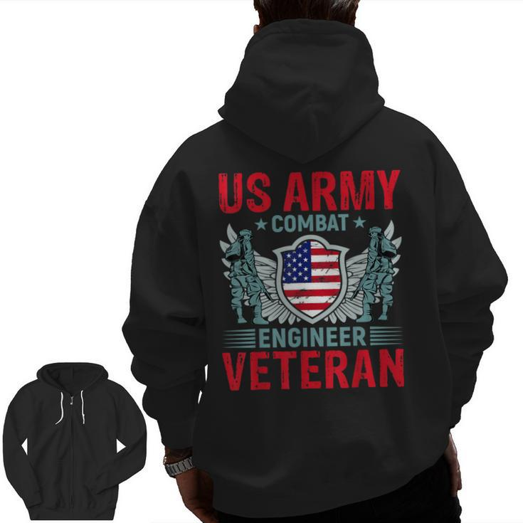 Us Army Combat Engineer Veteran Zip Up Hoodie Back Print
