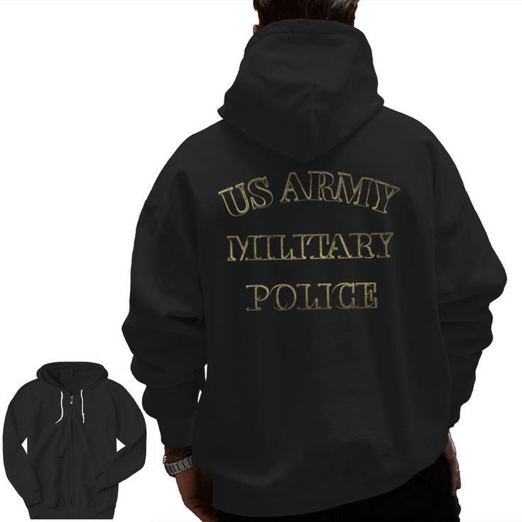 Us Army Military Police Veteran Law Enforcement Retirement Zip Up Hoodie Back Print
