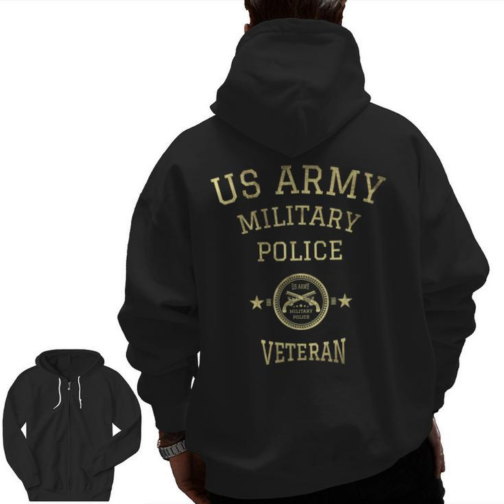 Us Army Military Police Veteran Military Retirement Zip Up Hoodie Back Print