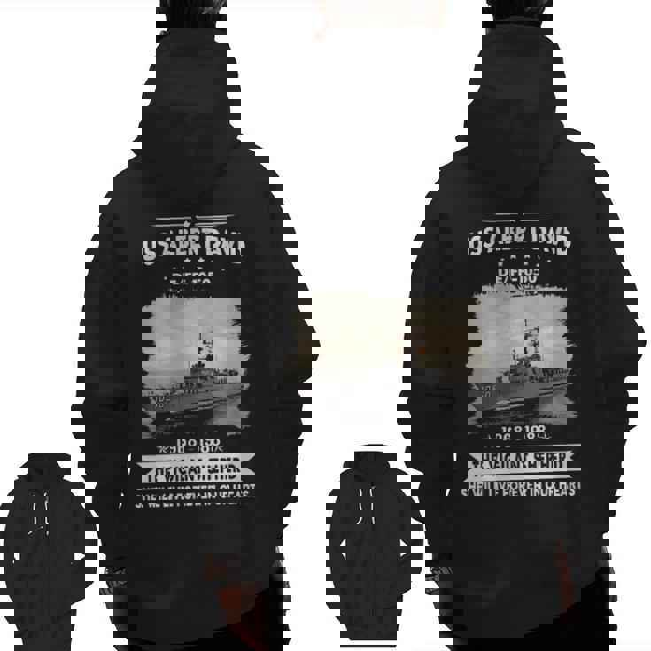 Uss Albert David Ff 1050 De Zip Up Hoodie Back Print