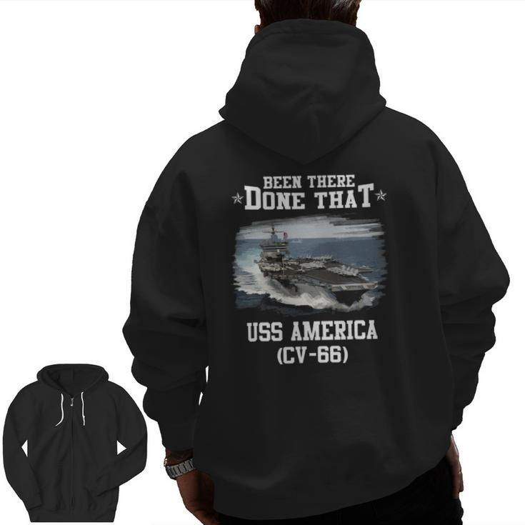 Uss America Cv-66 Veterans Day Father Day Zip Up Hoodie Back Print