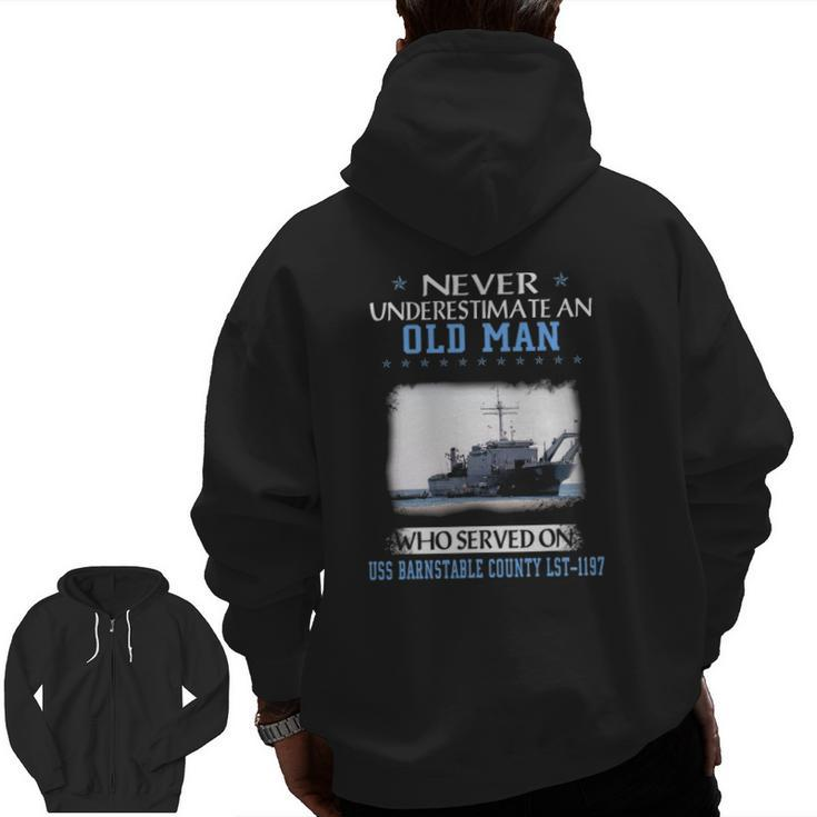 Uss Barnstable County Lst-1197 Veterans Day Father Day Zip Up Hoodie Back Print