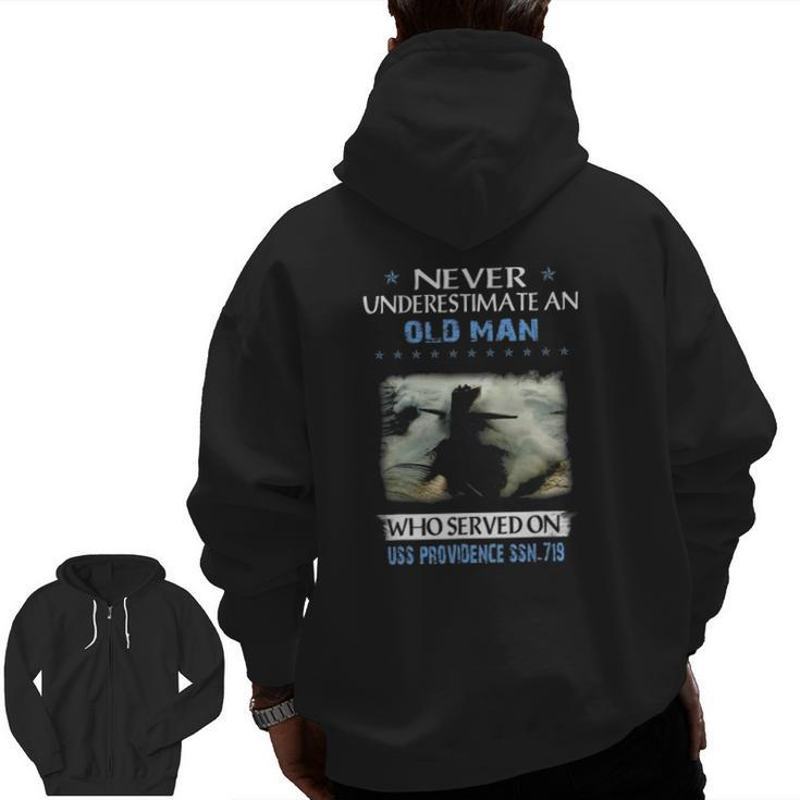 Uss Providence Ssn-719 Submarine Veterans Day Father Day Zip Up Hoodie Back Print