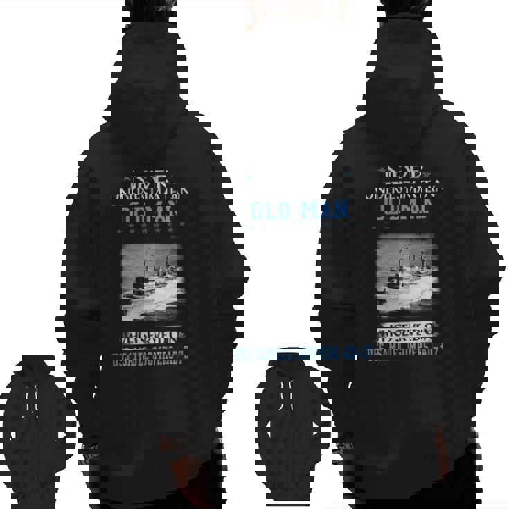 Uss Samuel Gompers Ad-37 Veterans Day Father Day Zip Up Hoodie Back Print