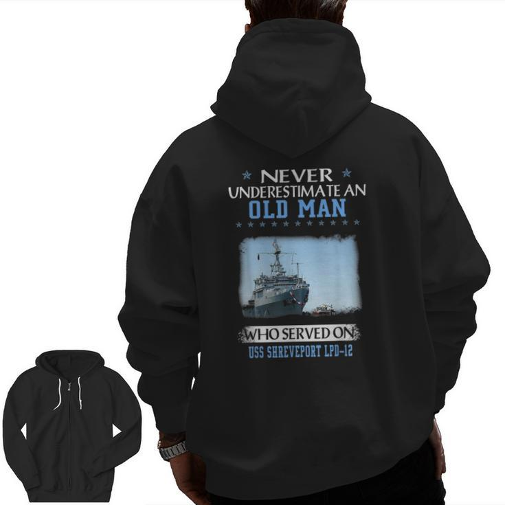 Uss Shreveport Lpd-12 Veterans Day Father Day Zip Up Hoodie Back Print