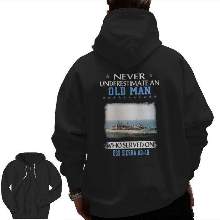 Uss Sierra Ad-18 Veterans Day Father Day Zip Up Hoodie Back Print