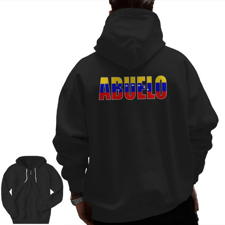 Venezuelan Abuelo First Time Grandpa Father's Day Zip Up Hoodie Back Print