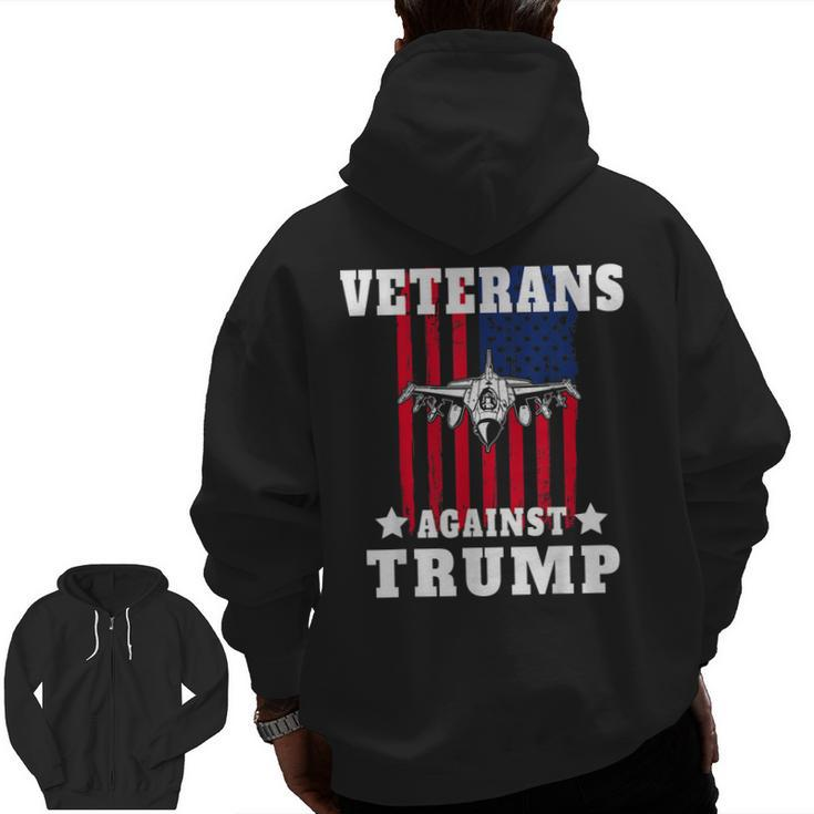 Veterans Against Trump Anti Trump Military Zip Up Hoodie Back Print