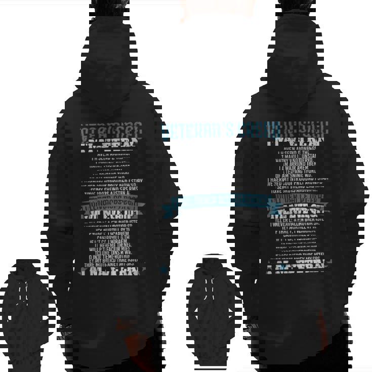 Veteran's Creed Patriot Grandpa Vietnam War Zip Up Hoodie Back Print Veteran's Creed Patriot Grandpa Vietnam War Zip Up Hoodie Back Print