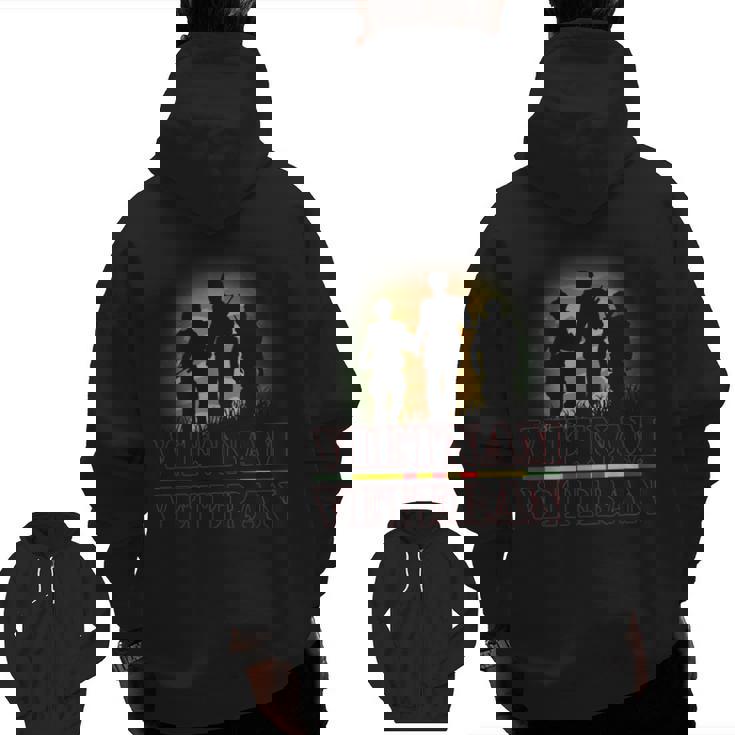 Vietnam Veteran Us Flag T  Vietnam War Vet  Zip Up Hoodie Back Print