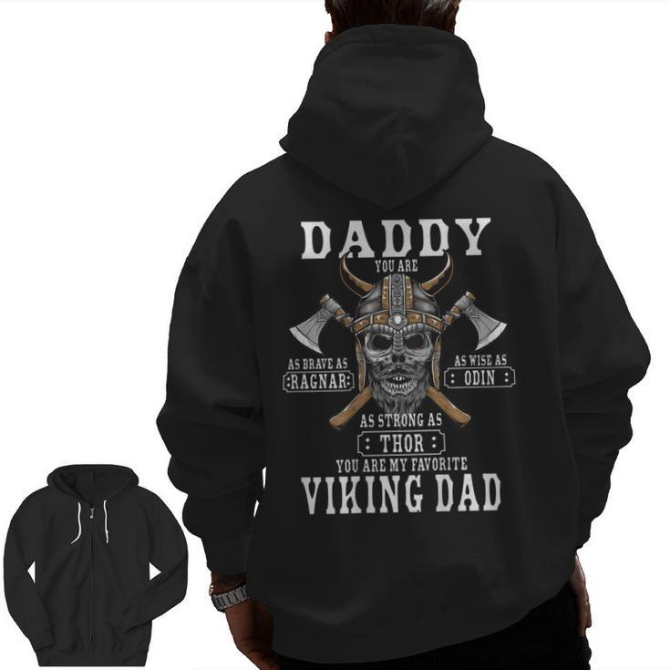 Viking Norse Mythology Husband Best Viking Dad On Back Zip Up Hoodie Back Print