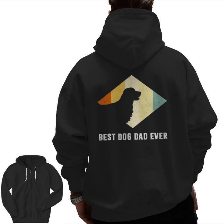 Vintage Best Golden Retriever Dog Dad Ever Father's Day Zip Up Hoodie Back Print
