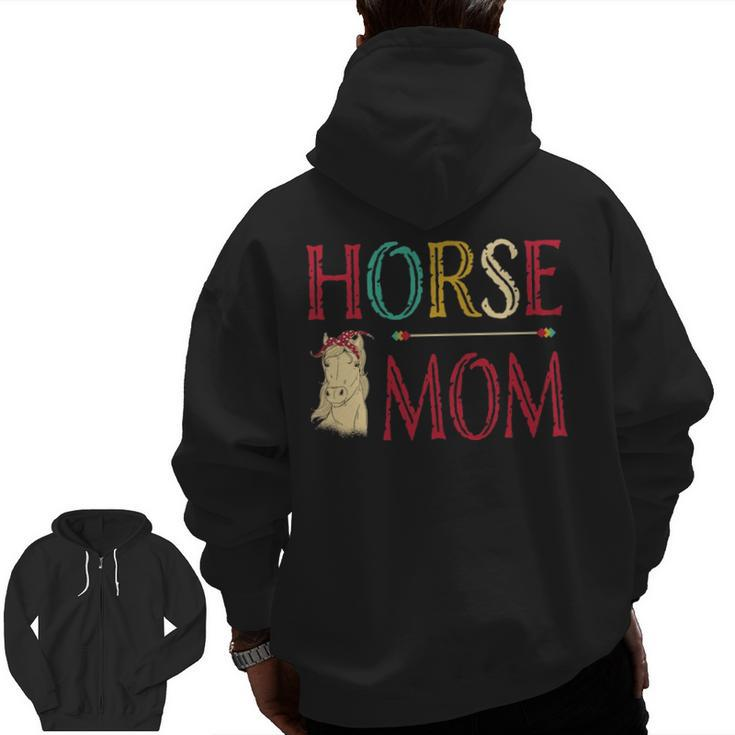 Vintage Horse Graphic  Equestrian Mom  Cute Horse Riding Zip Up Hoodie Back Print