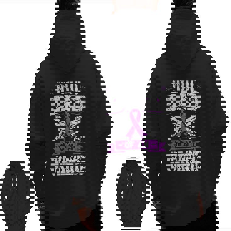 Warrior Dad Proud Awareness Month Zip Up Hoodie Back Print