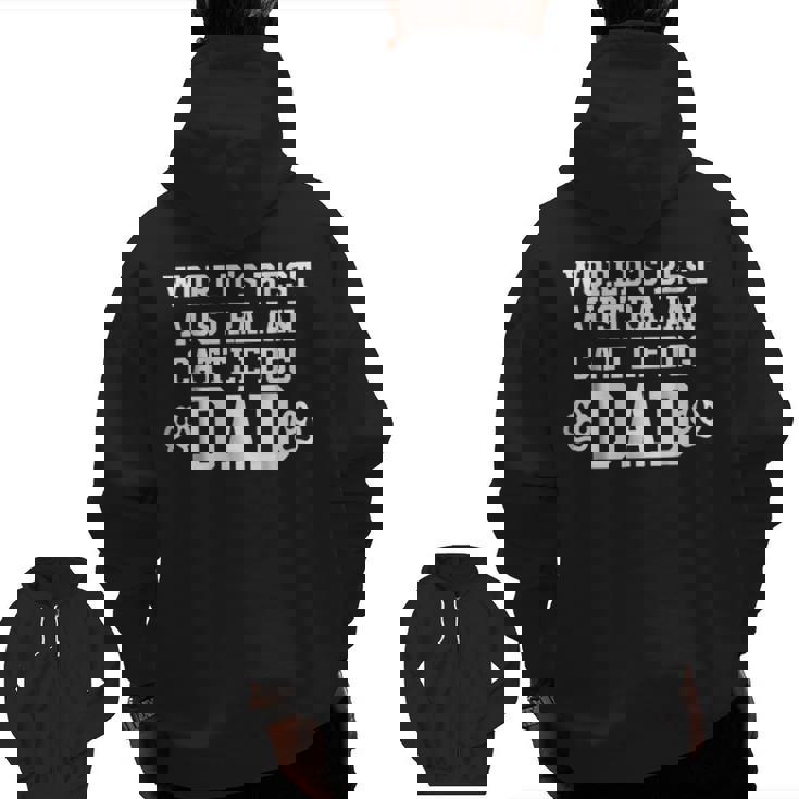 World's Best Australian Cattle Dog Dad Dog Pawprint Zip Up Hoodie Back Print