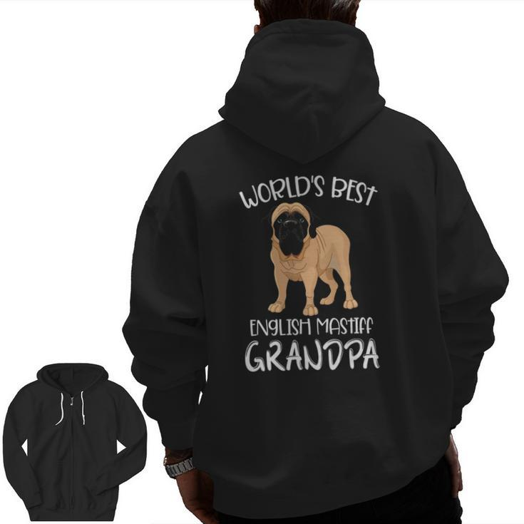 World's Best English Mastiff Grandpa Dog Lover Zip Up Hoodie Back Print