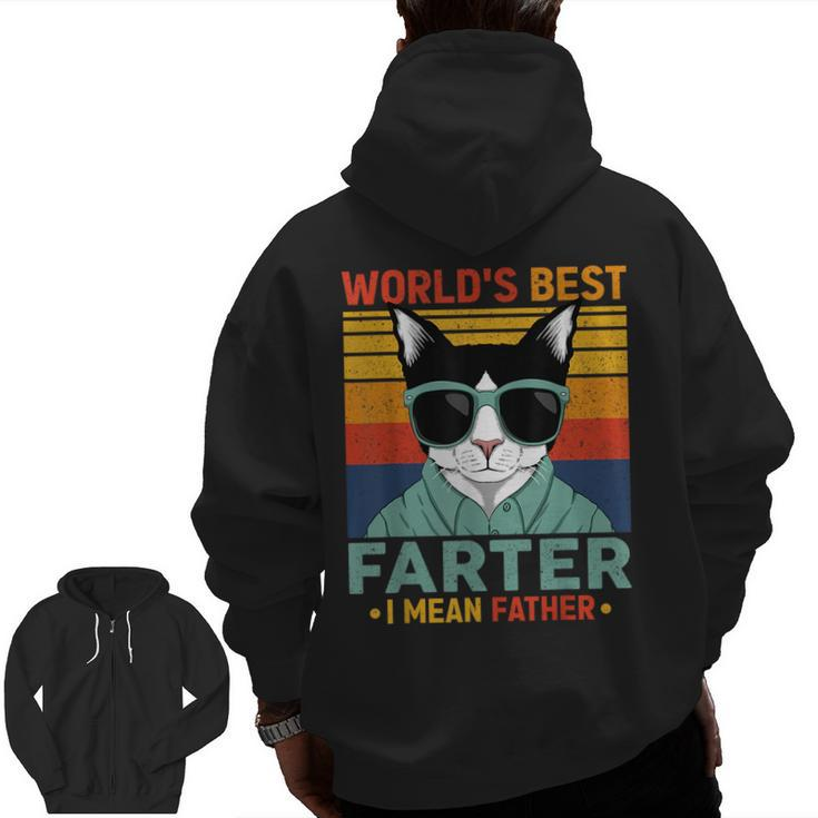 Worlds Best Farter I Mean Father Best Dog Dad Ever Zip Up Hoodie Back Print