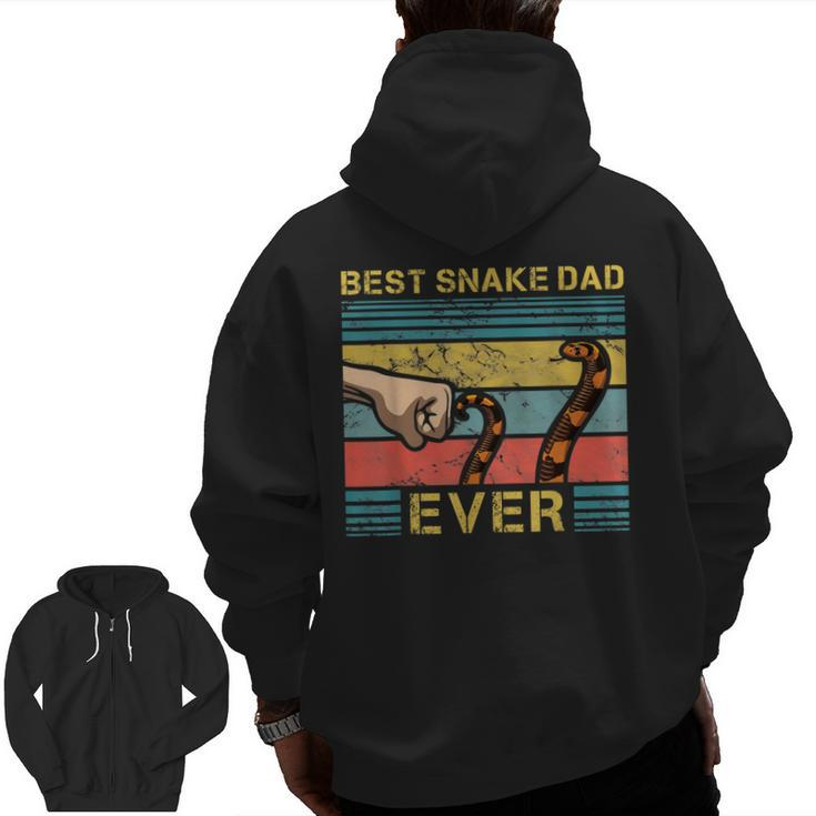 World's Best Snake Dad Snake Enthusiast Father Zip Up Hoodie Back Print