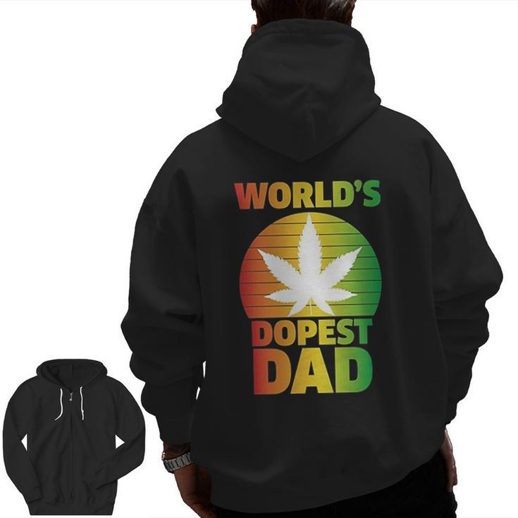 Worlds Dopest Dad Zip Up Hoodie Back Print
