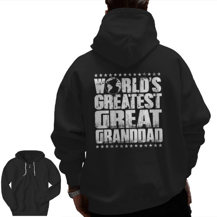 World's Greatest Great Granddad Award Tee Zip Up Hoodie Back Print