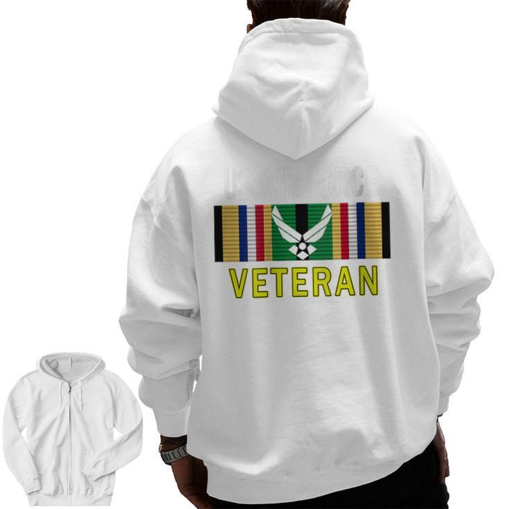 Air Force Us Veterans Day Us Air Force Veteran Zip Up Hoodie Back Print