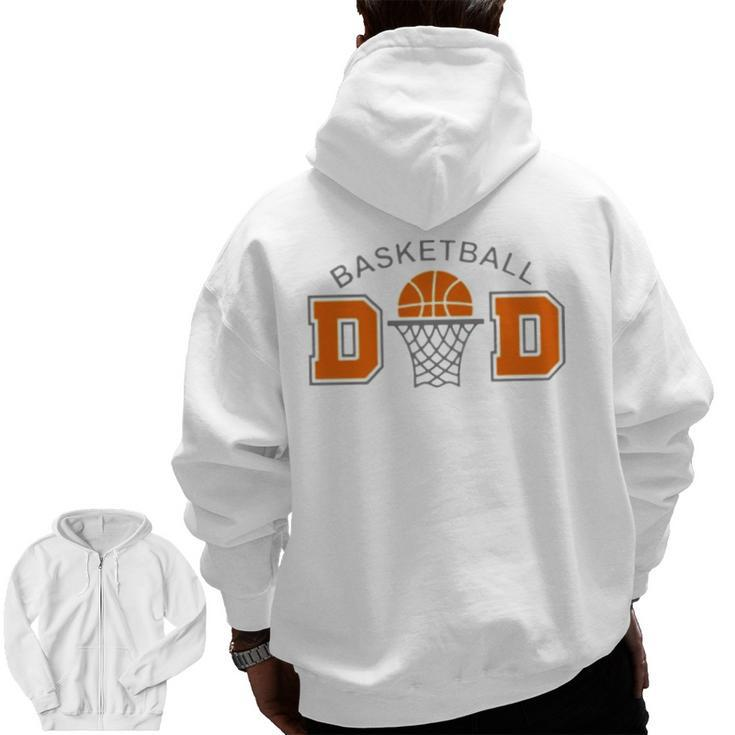 Basketball Dad Essential Happy Father Day Basketball Dad S Zip Up Hoodie Back Print