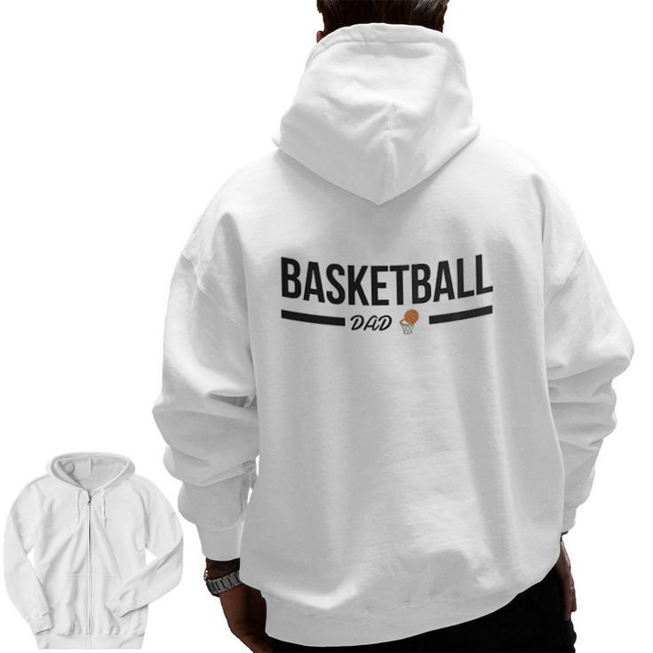Basketball Dad Simple Zip Up Hoodie Back Print