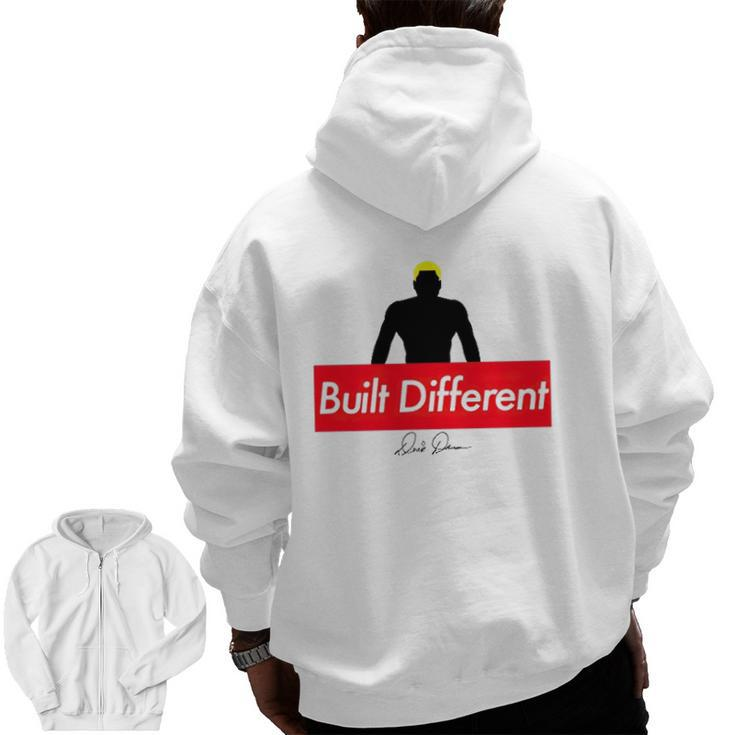Built Different Men’S Workout Fitness Zip Up Hoodie Back Print