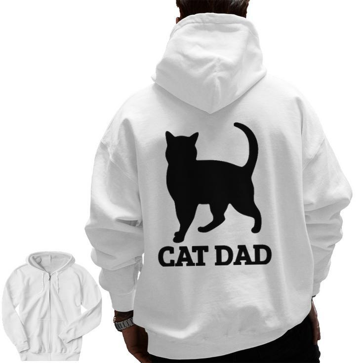 Cat Dad Mens Cat Tee Zip Up Hoodie Back Print