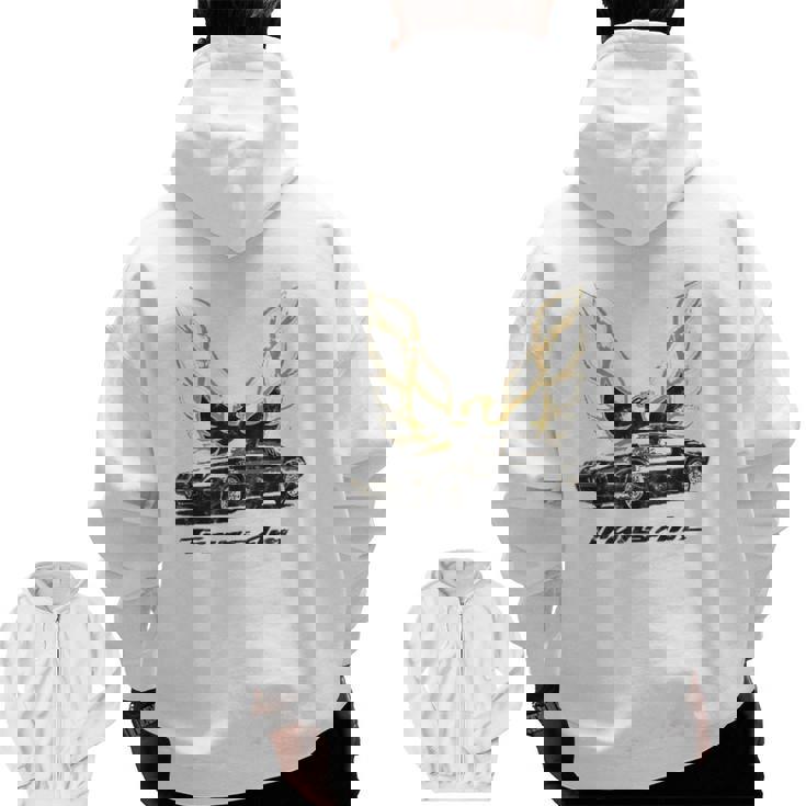 Classic Old School Muscle Car Classic Vintage American Car Zip Up Hoodie Back Print