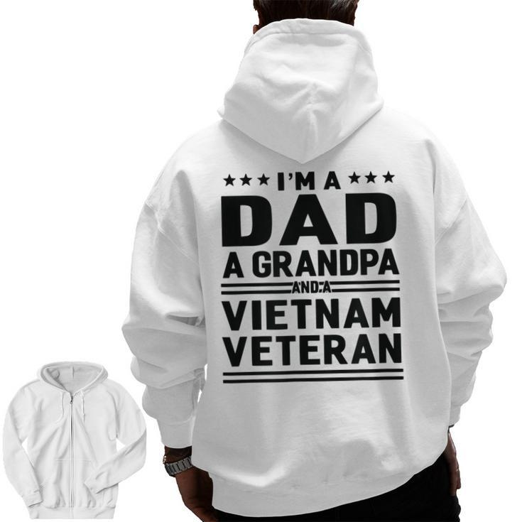 Dad Grandpa Vietnam Veteran Vintage Top Men  Zip Up Hoodie Back Print