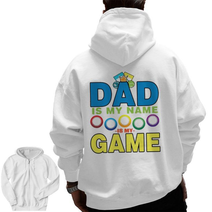 Dad Lucky Bingo Player Dadfathers Day Zip Up Hoodie Back Print