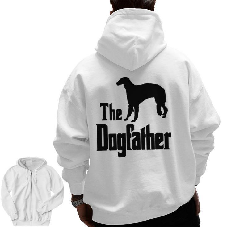 The Dogfather Dog  Borzoi Zip Up Hoodie Back Print