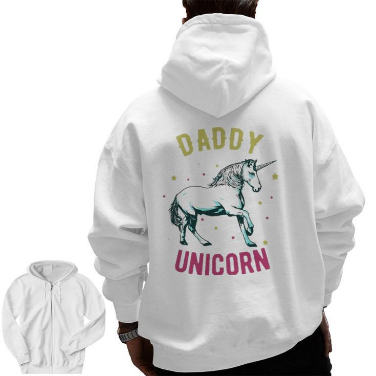 Father's Day  Daddy Unicorn Zip Up Hoodie Back Print