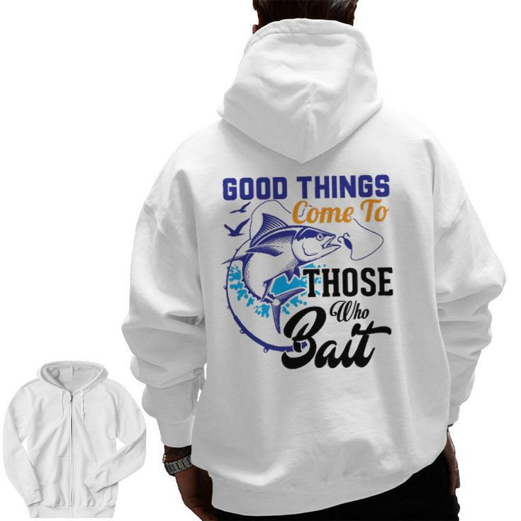 Father's Day For Fisherman Mens Fishing Dad Zip Up Hoodie Back Print