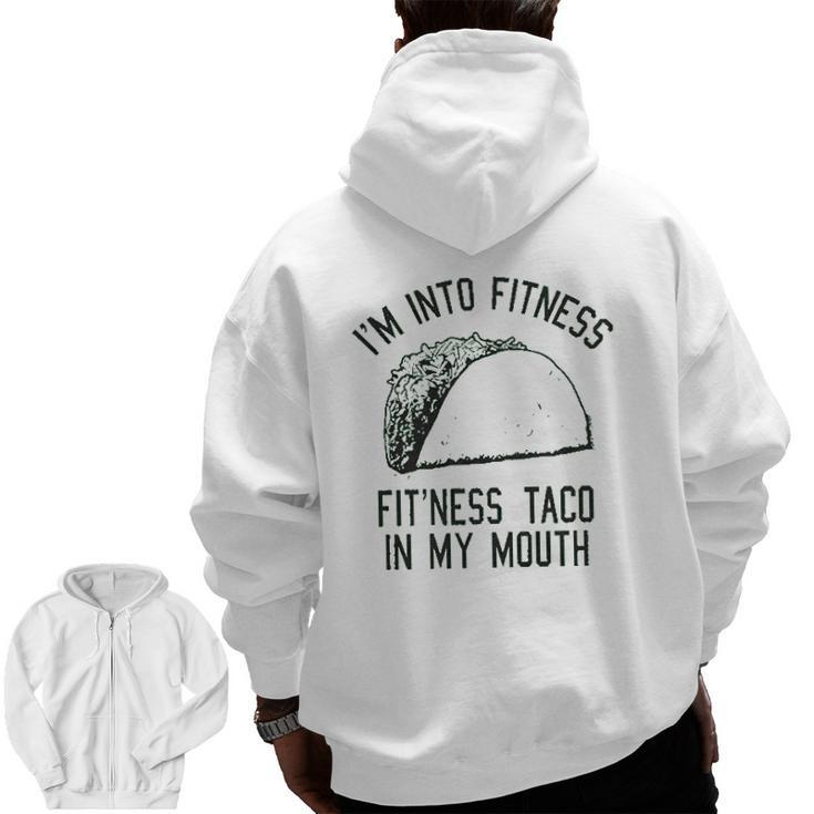 Fitness Taco Gym Graphic Zip Up Hoodie Back Print