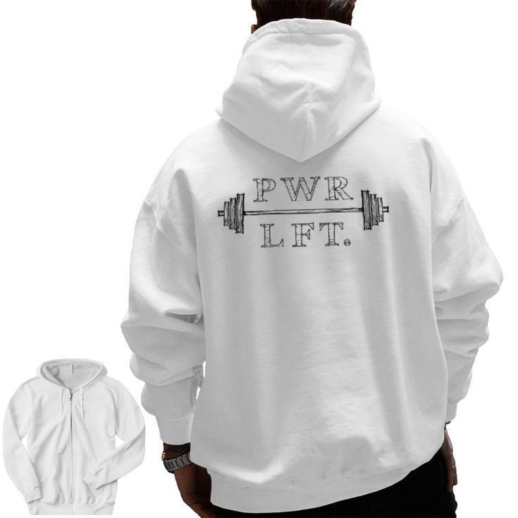 Gym Motivation Fitness Workout Barbell Lifting Zip Up Hoodie Back Print