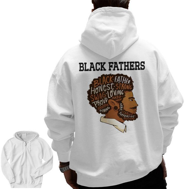 Junenth Black Fathers Matter Fathers Day Pride Dad Black Zip Up Hoodie Back Print