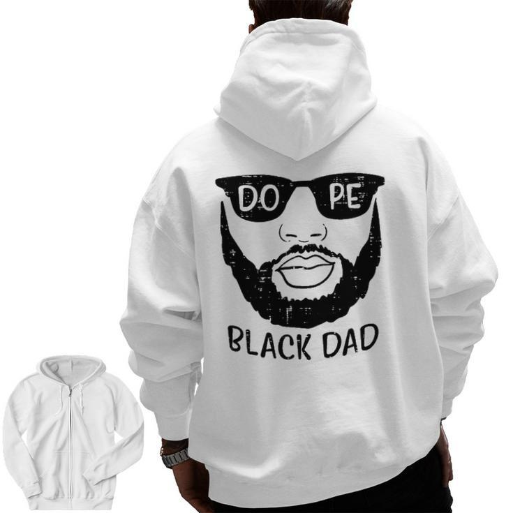 Mens Black Dad Beard African History Pride Blm Daddy Papa Men Zip Up Hoodie Back Print