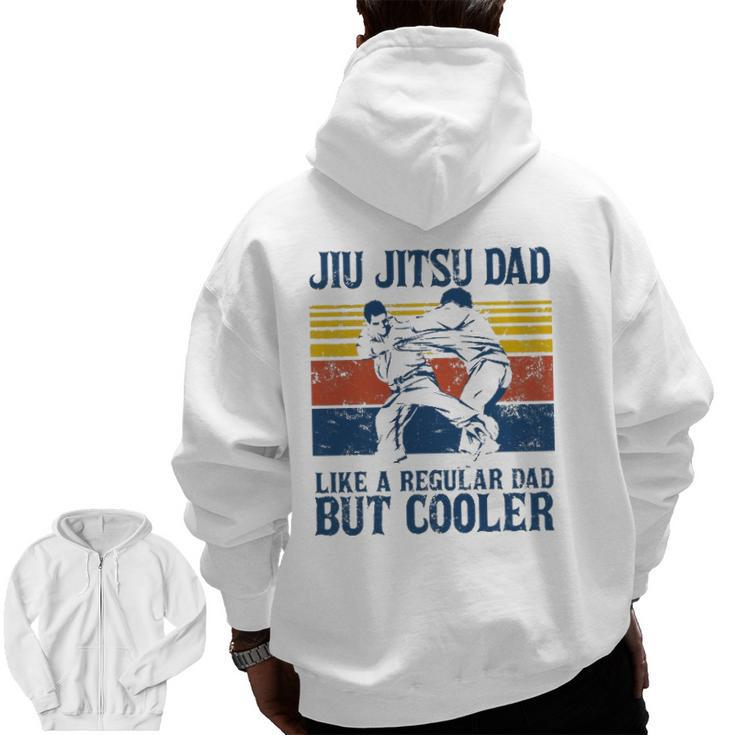 Mens Father’S Day Jiu Jitsu Dad Training Father Vintage Zip Up Hoodie Back Print