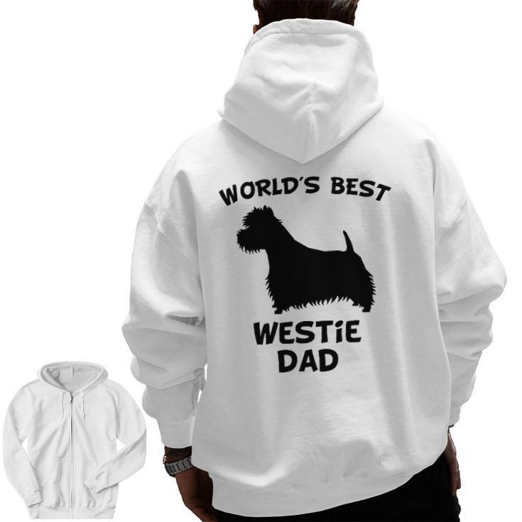 Mens World's Best Westie Dad Dog Owner Zip Up Hoodie Back Print
